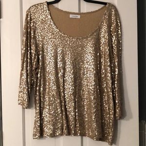 Calvin Klein Sequin Top- Size 1X